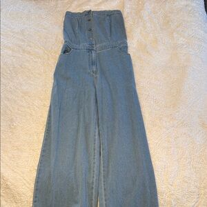 High-Waisted Denim Jumpsuit